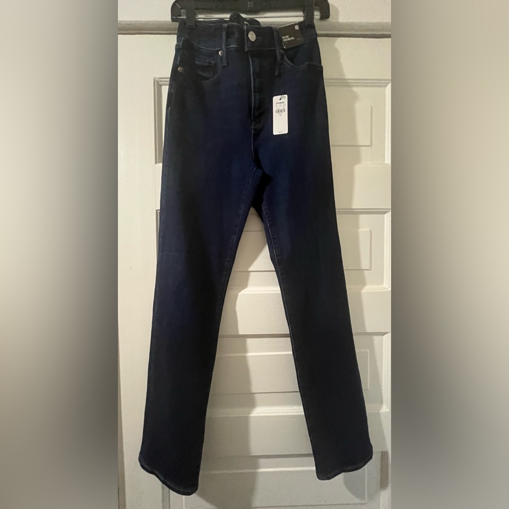 NWT Express Super High Waisted Dark Wash '90s Slim Jeans